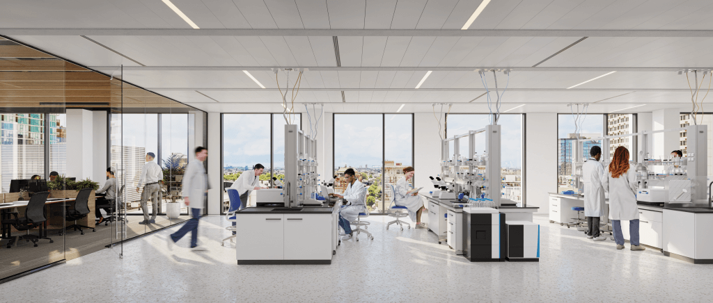 interior lab space with workstations